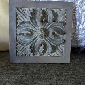 Gray Acorn Medallion Vintage Faux Fin Wall Art.  Full Of Beautiful Details.